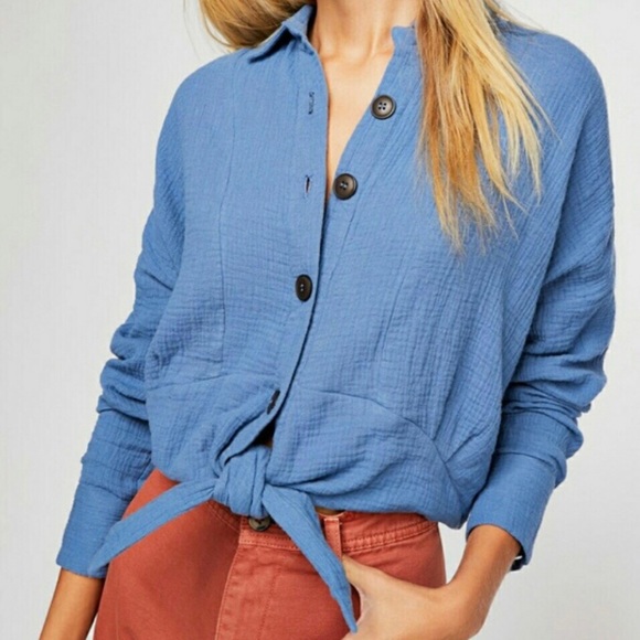 Free People Tops - Free People Sun Streaks Tie Front Top